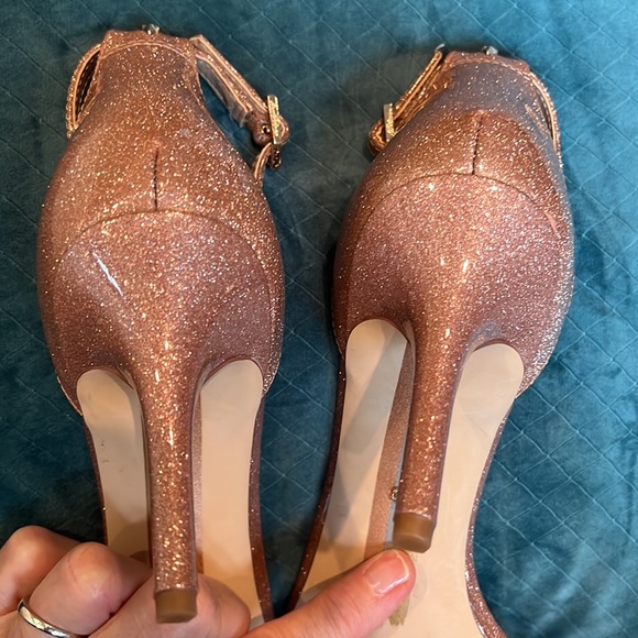 Sam Edelman Patti Strap Pink sparkle Sandal Heel size 10 - Picture 6 of 7